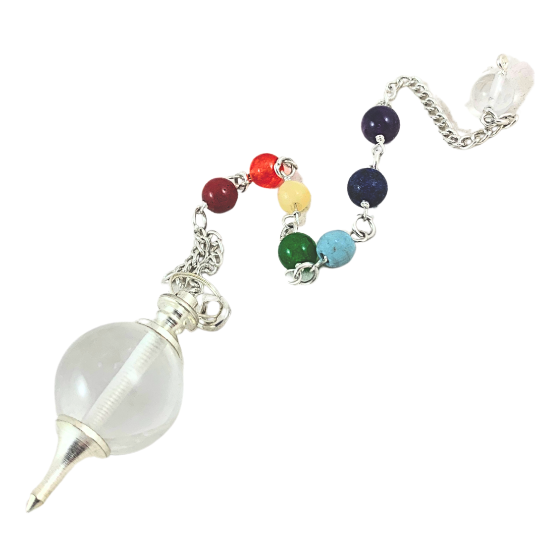 Quartz, Clear Chakra Pendulum - 3 in 1 Bracelet, Pendant and Pendulum