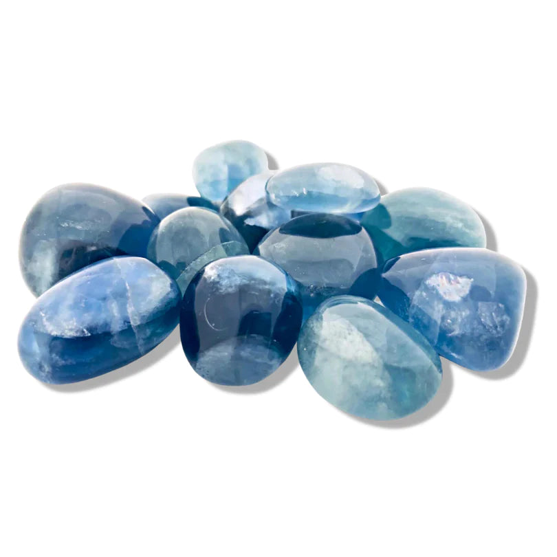 Fluorite, Blue Tumbled Stones - AA Grade