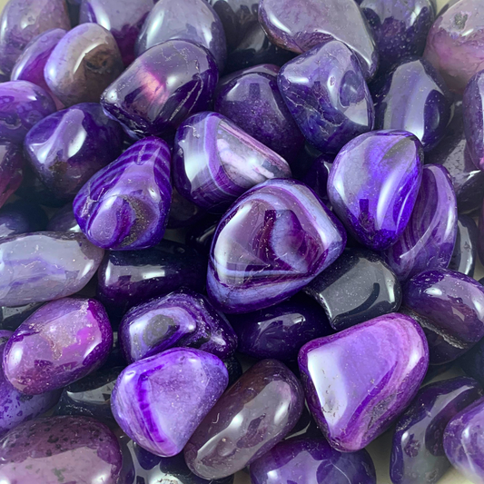 Agate, Purple Tumbled Stones - Rounded Free Form