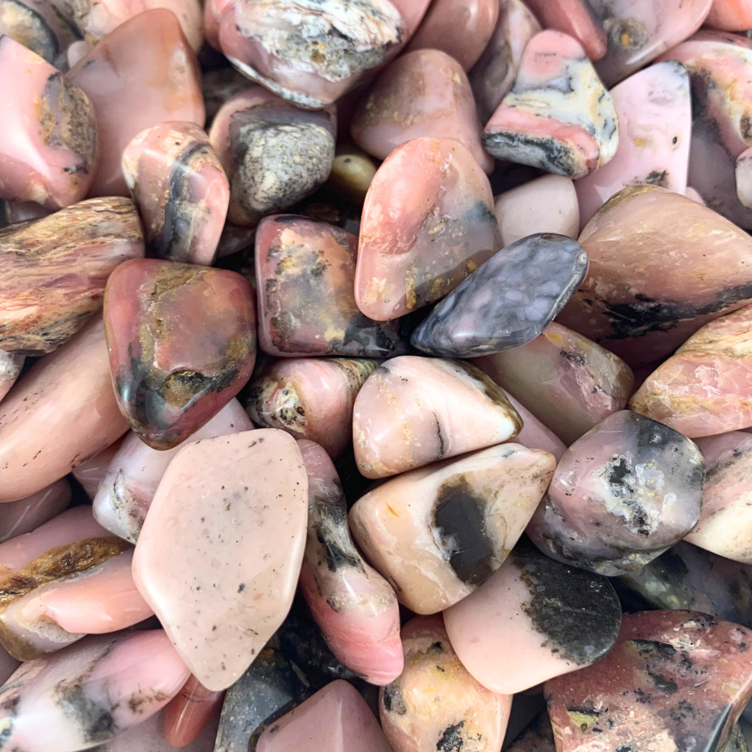Opal, Pink Andean Tumbled Stones - Rounded Free Form