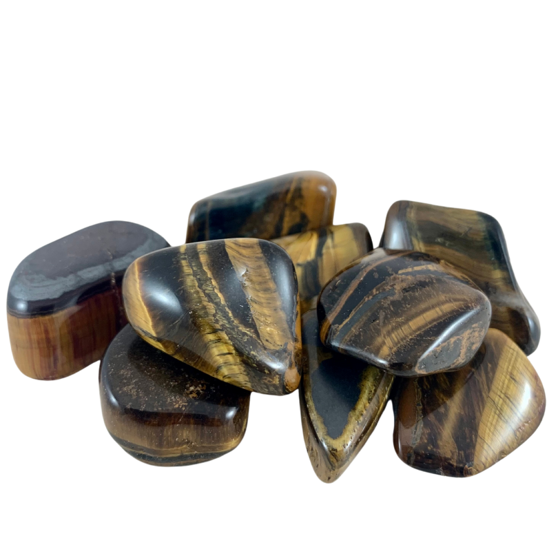 Tiger Eye, Gold Tumbled Stones - Rounded Free Form
