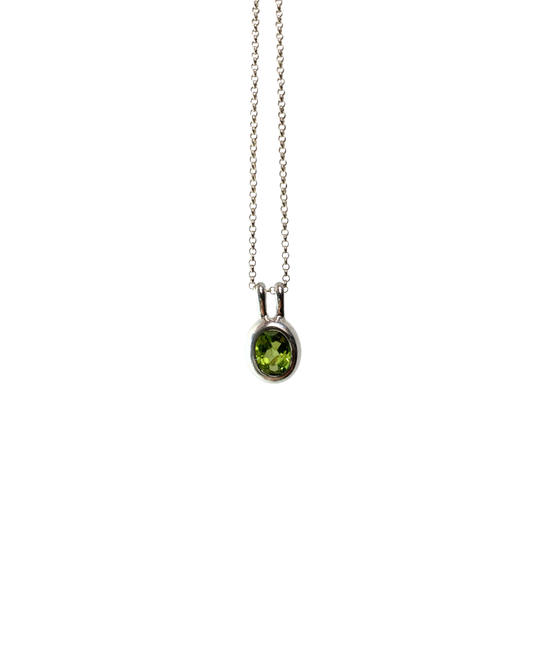 Peridot Facetted Sterling Silver Pendant