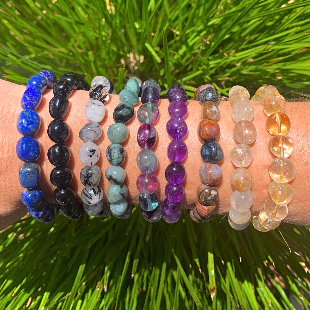 Amethyst Tumbled Stone Bracelet - AA Grade