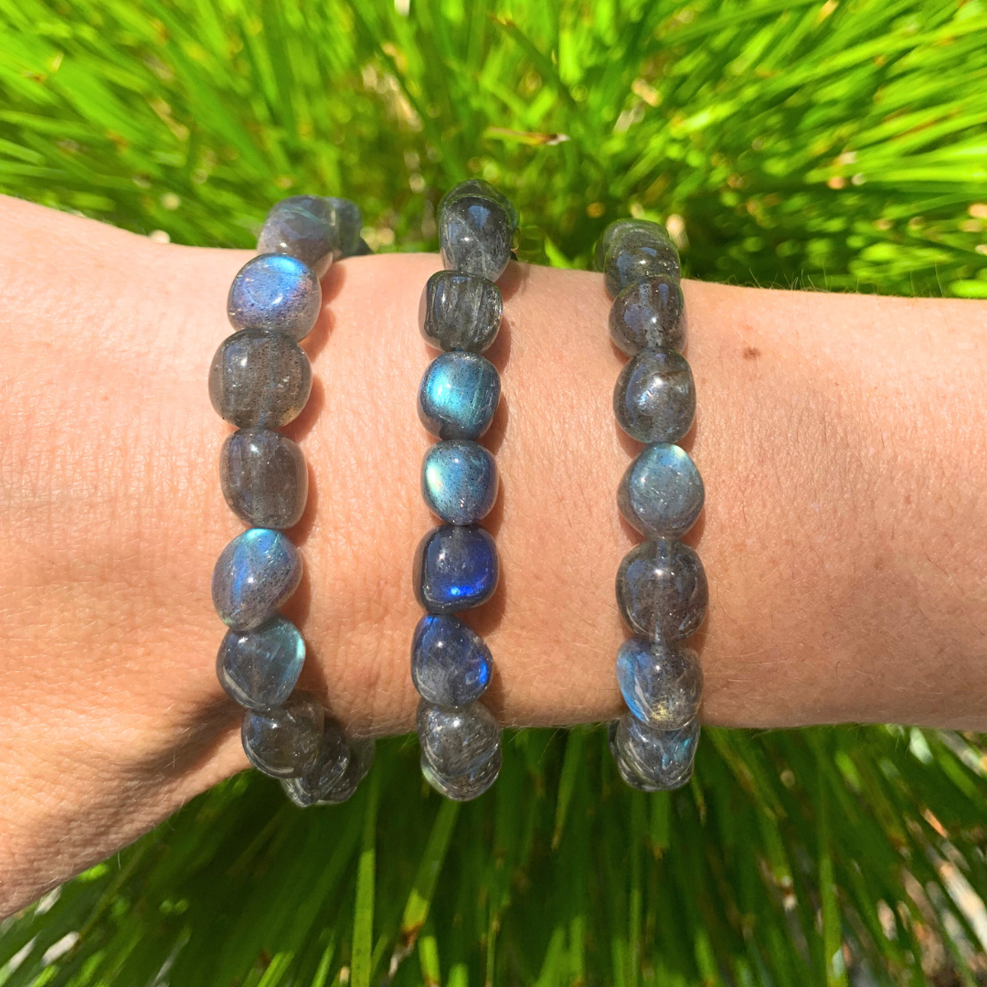 LabradoriteTumbled Stone Bracelet - AA Grade