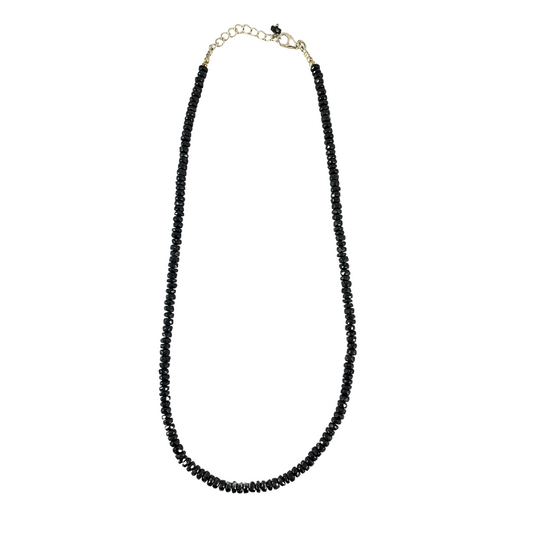 Black Tourmaline Faceted Sterling Silver Necklaces
