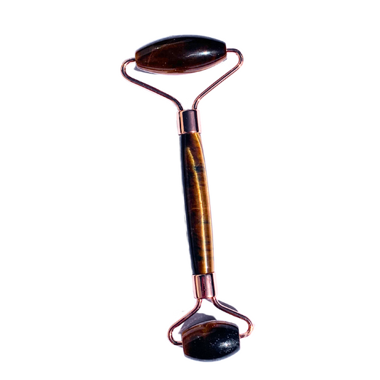 Tiger Eye, Gold Face Roller Double CLEARANCE