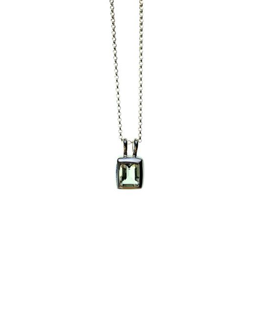 Prasiolite Facetted Sterling Silver Pendant