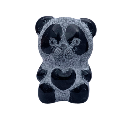Obsidian, Black Panda Carvings - Sitting