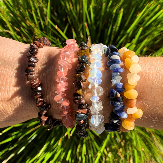Tiger Eye, Multi Chip Bracelets