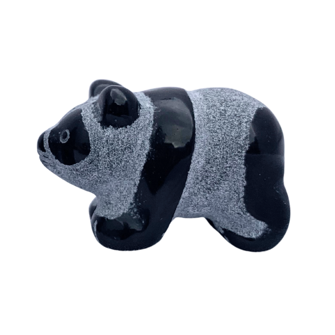Obsidian, Black Panda Carvings - Standing