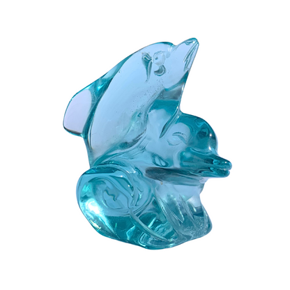 Obsidian, Blue Duo Dolphin Carvings