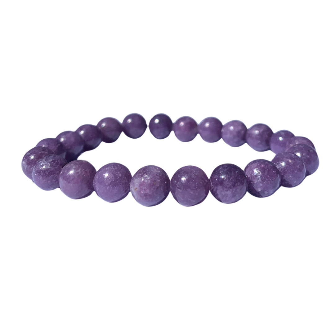 Lepidolite, Dark Round bead Bracelet