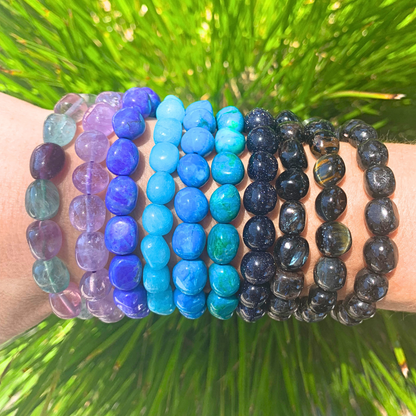 Aragonite, Blue Tumbled Stone Bracelet