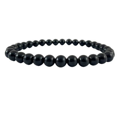Tourmaline, Black Round Bead Bracelet