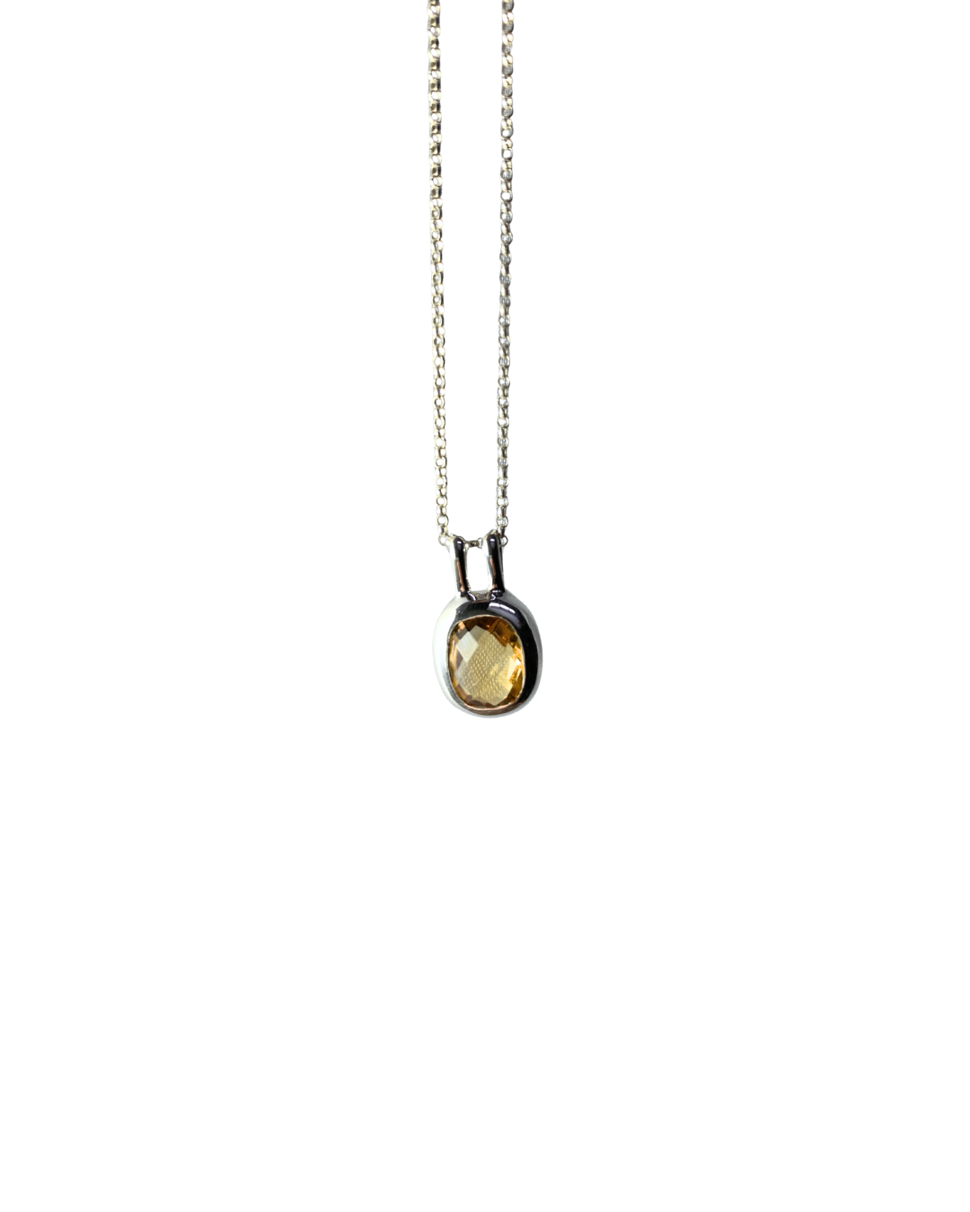 Citrine Facetted Sterling Silver Pendant