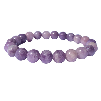 Lepidolite, Light round bead Bracelet