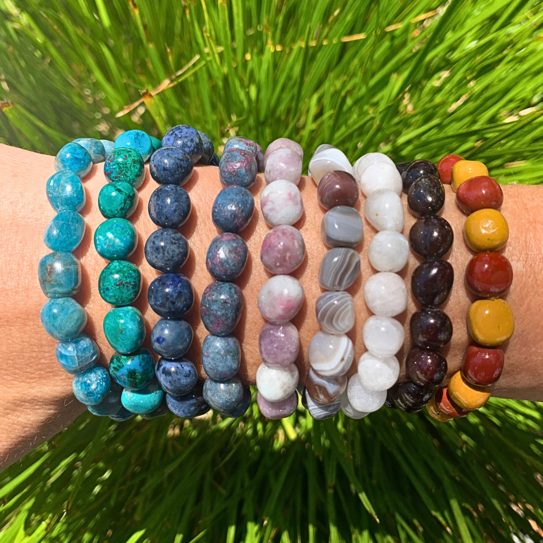 Chrysocolla Tumbled Stone Bracelet