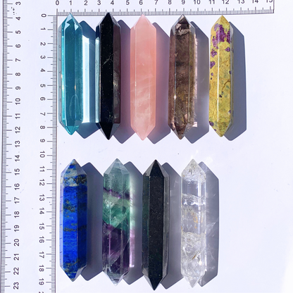 Stichtite In Serpentine (Atlantisite) Wands - Double Terminated