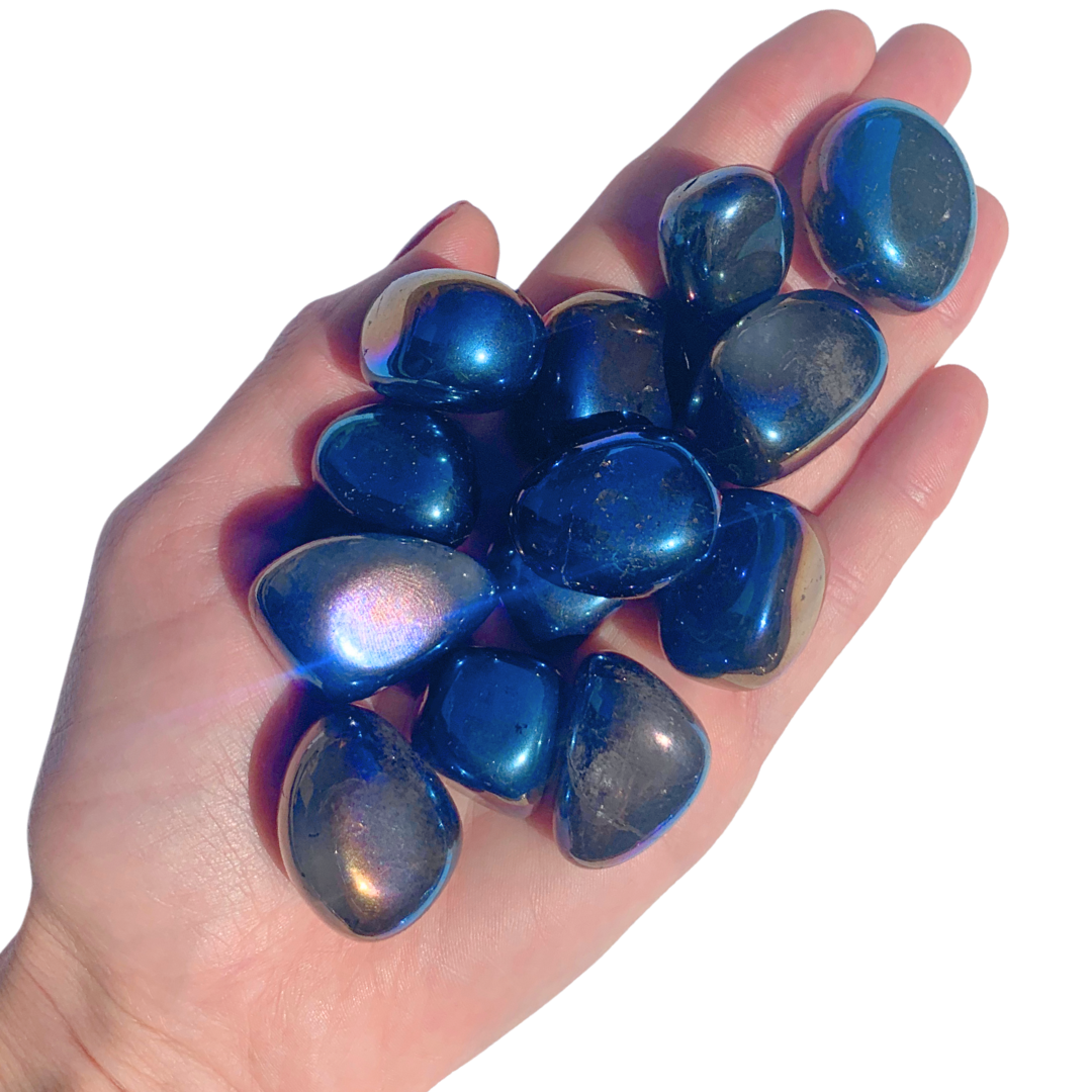 Quartz, Blue Rainbow Tumbled Stones