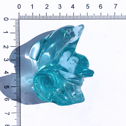 Obsidian, Blue Duo Dolphin Carvings