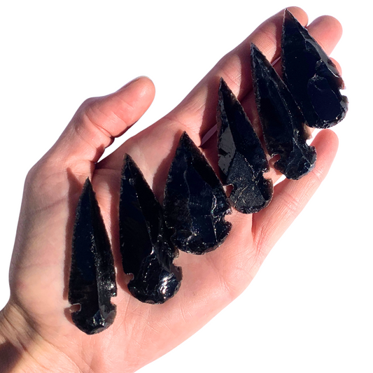 Black Obsidian Arrowheads Rough - Bags 20 pieces