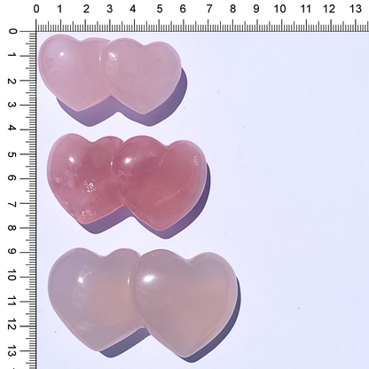 Quartz, Rose DUO Hearts - 30mm