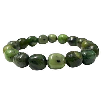 Jade, Nephrite Tumbled Stone Bracelet