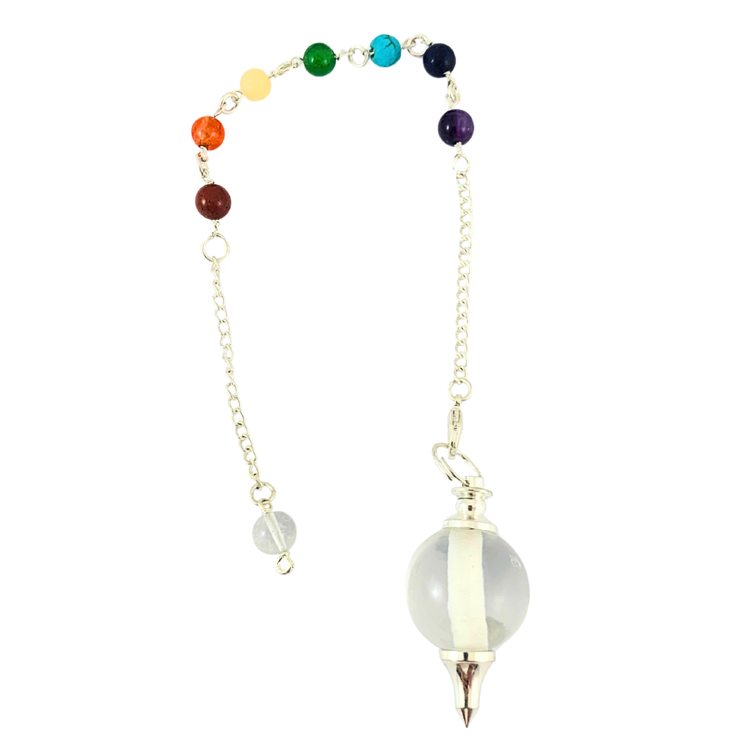 Quartz, Clear Chakra Pendulum - 3 in 1 Bracelet, Pendant and Pendulum