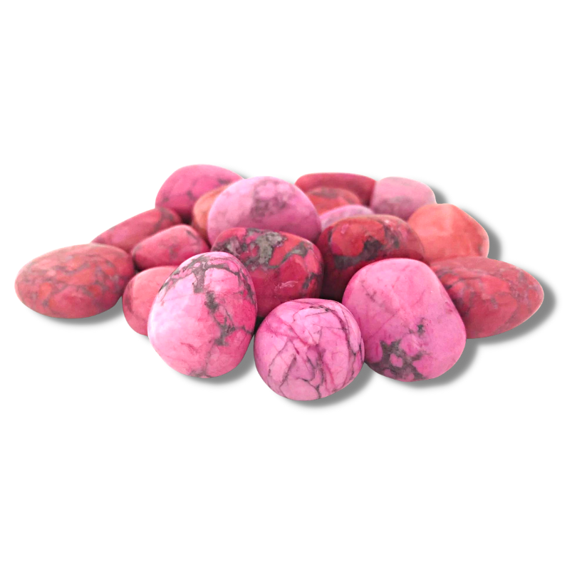 Howlite, Pink Tumbled Stones – Cosmic Crystals