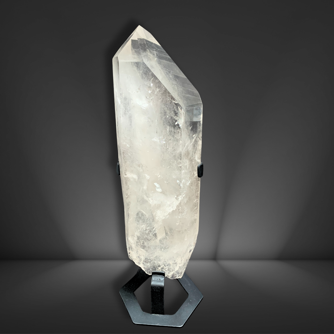 Quartz Point Stand Clear Quartz Point On Stand – Cosmic Crystals