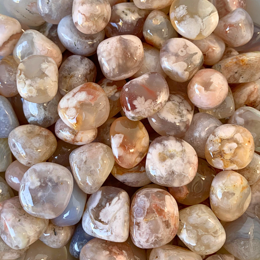 Blossom Agate Tumbled Stones