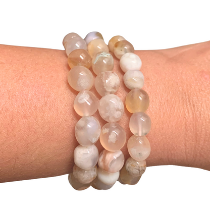 Agate, Blossom Tumbled Stone Bracelet
