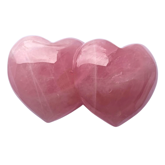 Quartz, Rose DUO Hearts - 100mm