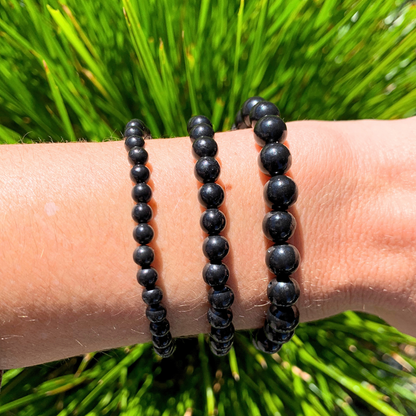 Shungite Round Bead Bracelet