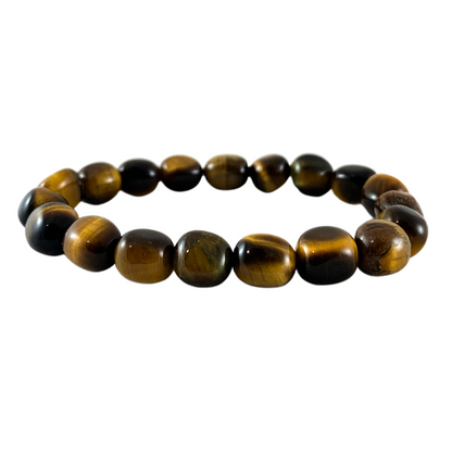 Tiger Eye, Gold Tumbled Stone Bracelets