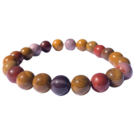 Mookaite Round Bead Bracelet