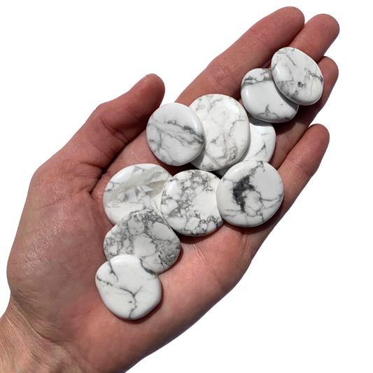 Howlite, White Flatstones (Bra Buddies)