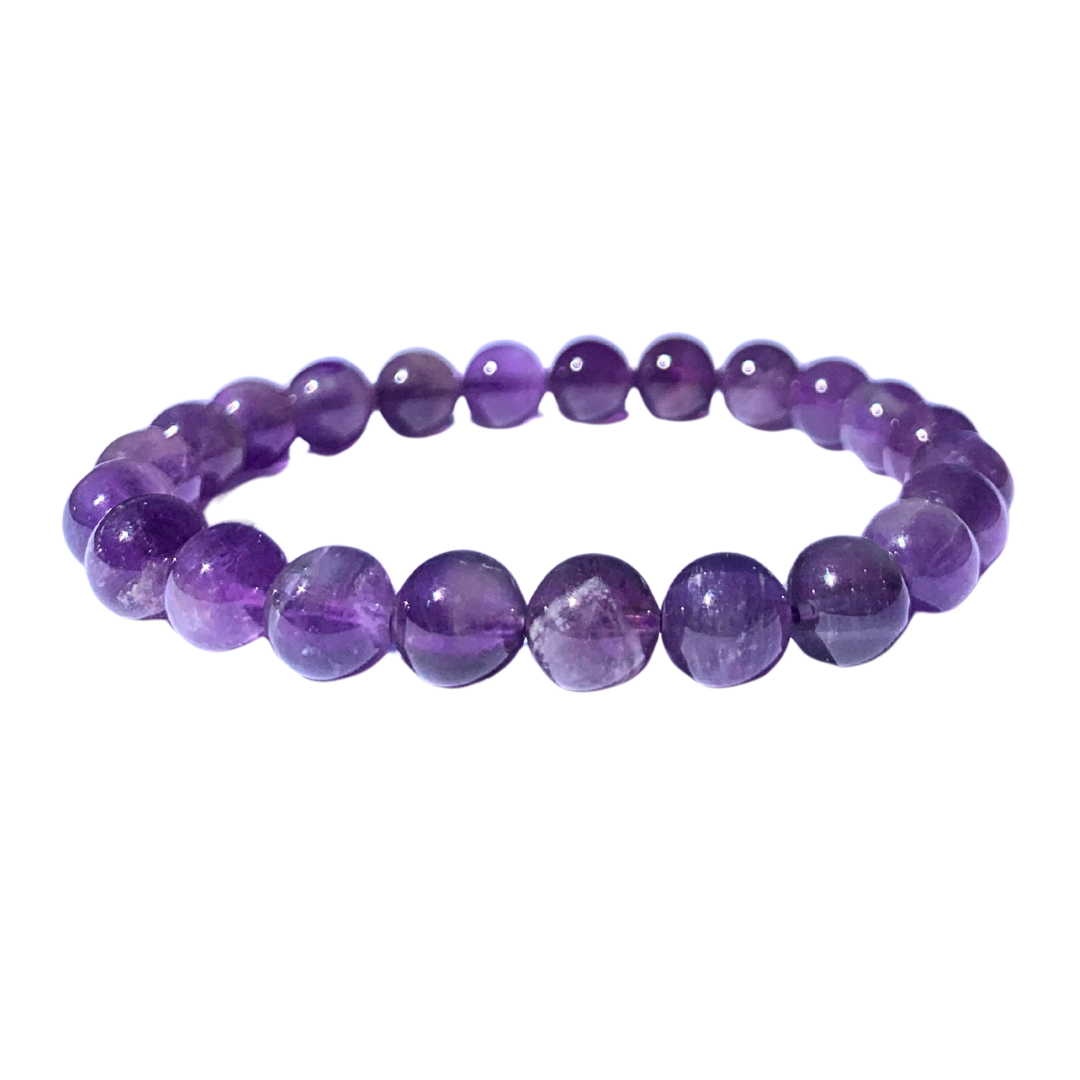 Amethyst Round Bead Bracelet