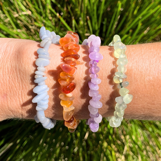 Amethyst Chip Bracelet - Light Round Chip