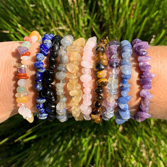 Lepidolite Chip Bracelet - Dark