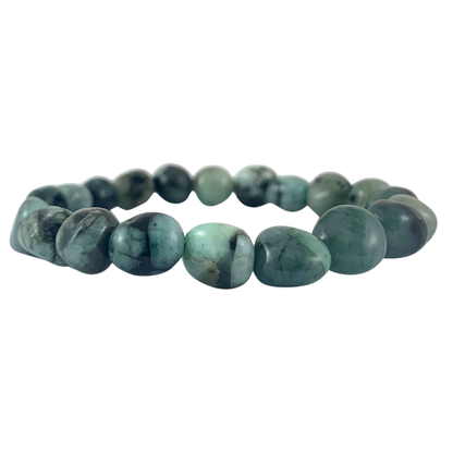 Emerald Tumbled Stone Bracelets - 8-10mm