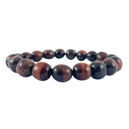 Tiger Eye, Red Tumbled Stone Bracelet