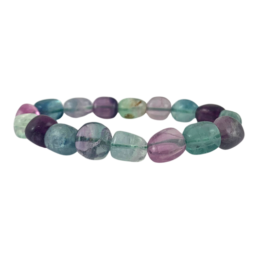 Fluorite, Rainbow Tumbled Stone Bracelet