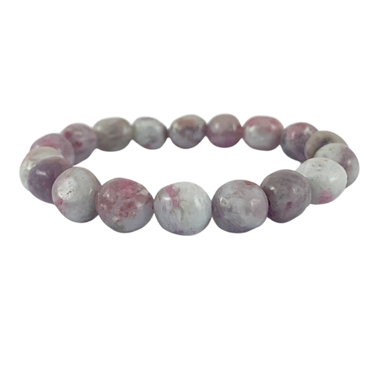 Tourmaline, Pink In Quartz Tumbled Stone Bracelet