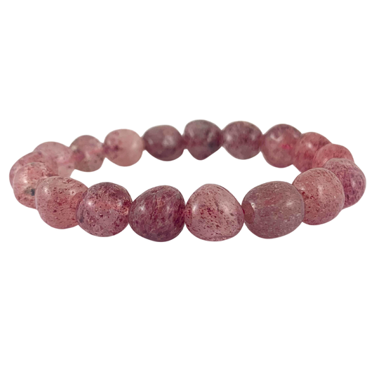 Quartz, Strawberry Tumbled Stone Bracelet
