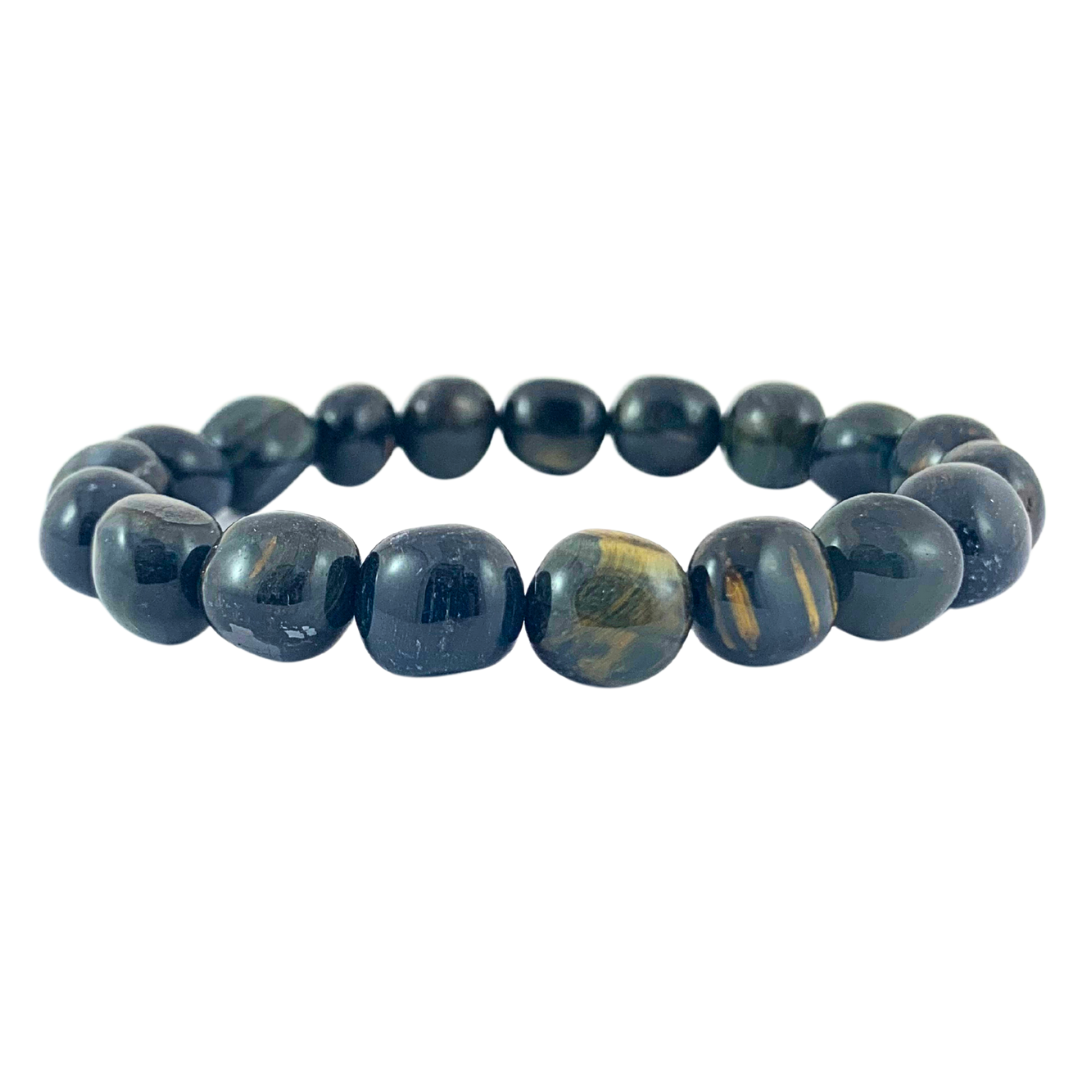 Blue Tiger Eye Tumbled Stone Bracelet