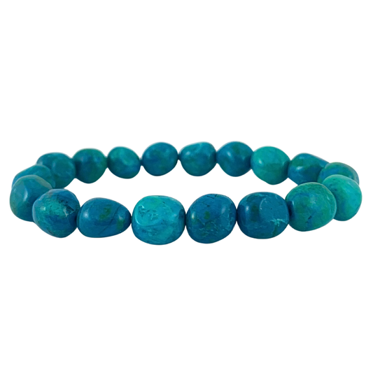 Howlite, Chrysocolla Tumbled Stone Bracelet