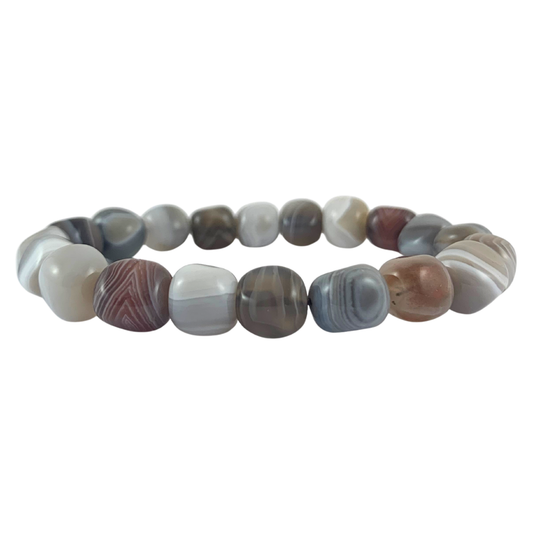 Agate, Botswana Tumbled Stone Bracelet